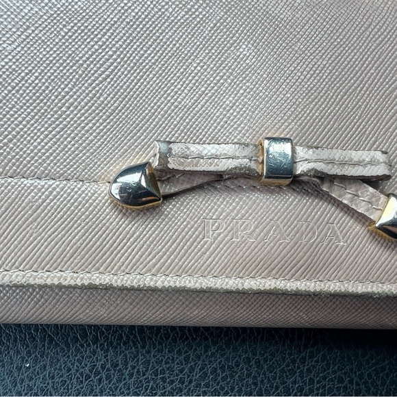 Prada Taupe Wallet with Bow Detail - Picture 2 of 9